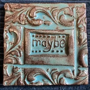 MAYBE TileSmile 3x3 Decorative Handmade Ceramic Green Blue Tile